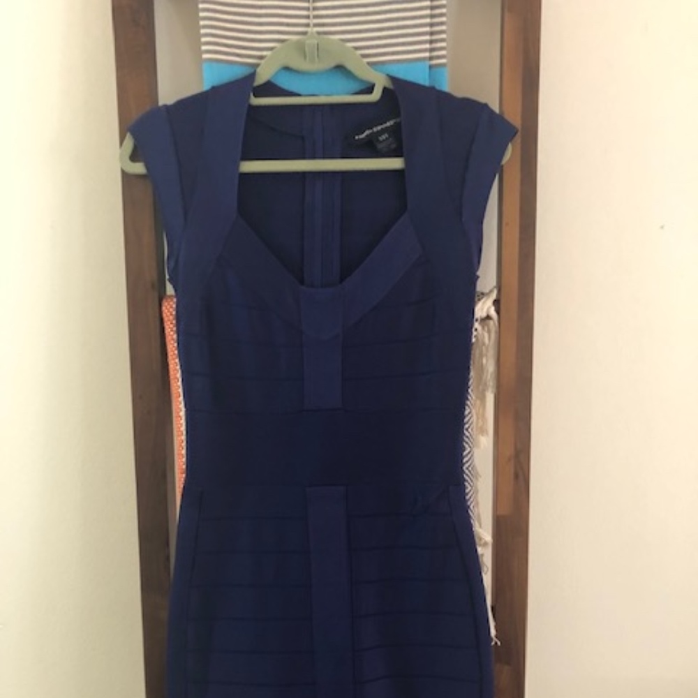 French Connection navy bandage dress